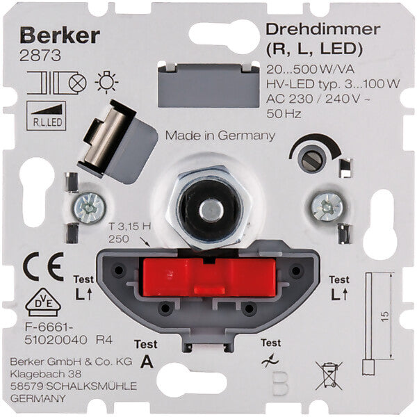 Hager/Berk Drehdimmer 20-500W/VA 2873